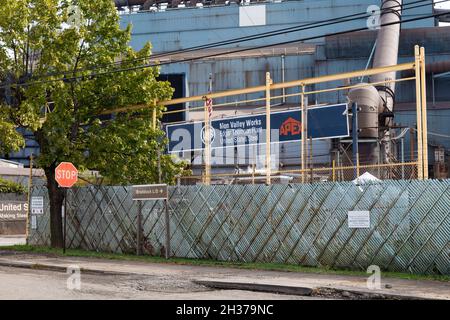 BRADDOCK, PA, USA - 21 Okt 2020: US Steel Edgar Thomson Plant, Mon Valley Works Stockfoto