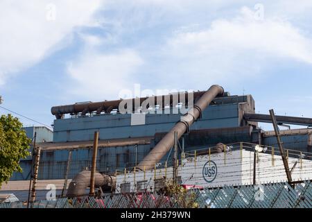 BRADDOCK, PA, USA - 21 Okt 2020: US Steel Edgar Thomson Plant, Mon Valley Works Stockfoto