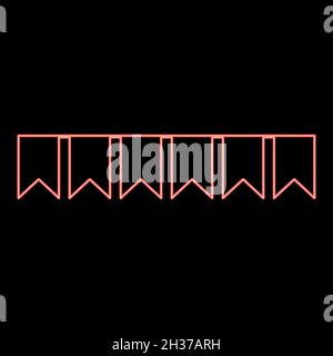 Neon Flagge Bänder rote Farbe Vektor Illustration flachen Stil Licht Bild Stock Vektor
