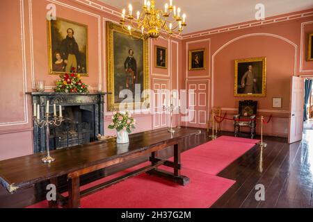 The Dewar Room im Castle Menzies, einem Schloss aus dem 16. Jahrhundert in Highland Perthshire, Schottland, Großbritannien Stockfoto