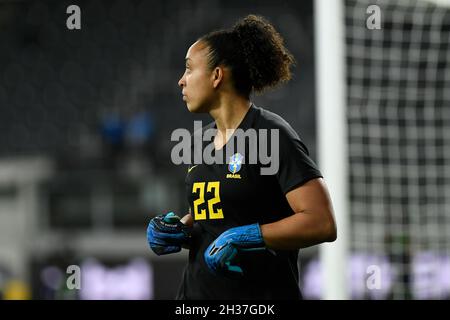 26. Oktober 2021; CommBank Stadium, Parramatta, New South Wales, Australien; Für Frauen: International Football Friendly, Australien gegen Brasilien; Goalie Leticia Izidoro aus Brasilien Stockfoto