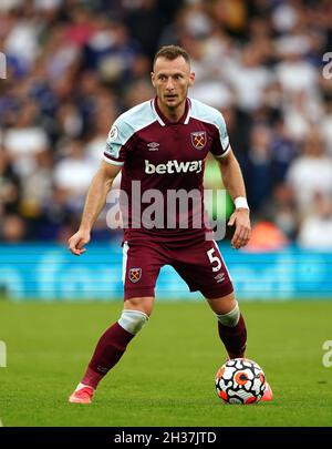 Aktenfoto vom 25-09-2021 von Vladimir Coufal von West Ham United. West Ham wird für den Carabao Cup Besuch der Inhaber Manchester City auf Vladimir Coufal verzichten. Ausgabedatum: Dienstag, 26. Oktober 2021. Stockfoto