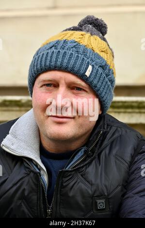 Richard Ratcliffe, Tag zwei seines zweiten Hungerstreiks, das Auswärtige Amt, Whitehall, London. VEREINIGTES KÖNIGREICH Stockfoto