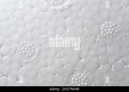 Nahaufnahme der Struktur aus expandiertem Polystyrol-Schaum Stockfoto