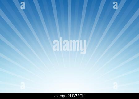 Sonnenstrahlen am blauen Himmel. vektorgrafik Stock Vektor