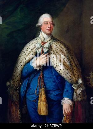 Georg III. (1738–1820). Porträt von König Georg III., Gemälde von Thomas Gainsborough,(1727-1788), 1785 Stockfoto