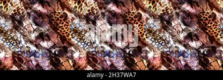 Nahtlose Mode-Druck-Muster, Kaleidoskop-Designs, Textil-Mode-Drucke, Stoff-Druck-Muster, bunte Muster Studie, Leopard, Zebra, Camouflage Stockfoto