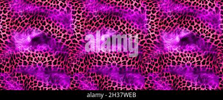Nahtlose Mode-Druck-Muster, Kaleidoskop-Designs, Textil-Mode-Drucke, Stoff-Druck-Muster, bunte Muster Studie, Leopard, Zebra, Camouflage Stockfoto