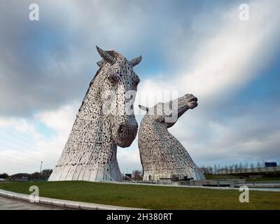 Die Kelpies im Helix Park, Falkirk Stockfoto