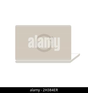Laptop in flachem Design mit Wartesymbol Stock Vektor