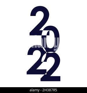 2022 modernes Design für Kalender, Einladungen, Grußkarten, Urlaubsflyer oder Drucke isoliert auf Weiß. Flache Grafik Als Vektorgrafik Stock Vektor