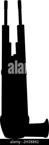Silhouette alten chinesischen Blasinstrument Sheng. Orientalisches Musikinstrument. Stock Vektor