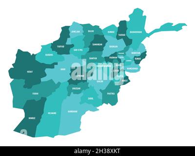 Afghanistan - regionale Karte der Provinzen Stock Vektor