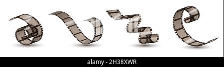 Filmstreifen Filmvektor Symbolsatz. Kino Film Streifen Band Foto Kamera Video-Banner Stock Vektor