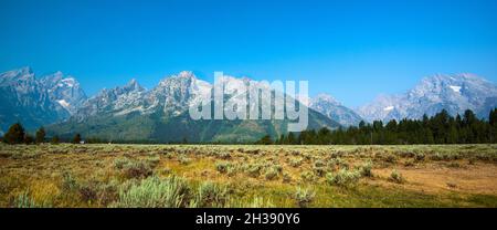 Grand Teton Bergkette, Grand Teton National Park, Wyoming Stockfoto