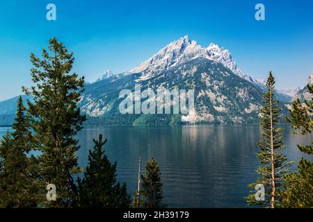 Jenny Lake wurde von Gletschern gebildet, Grand Teton National Park, Wyoming Stockfoto