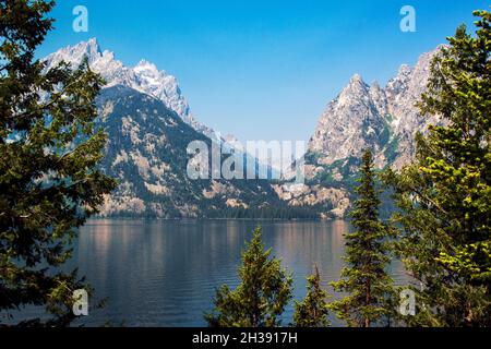 Jenny Lake wurde von Gletschern gebildet, Grand Teton National Park, Wyoming Stockfoto