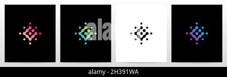 Verbindungspunkte Buchstaben drehen Logo Design C Stock Vektor