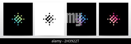 Verbindungspunkte Buchstaben drehen Logo Design S Stock Vektor