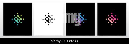 Verbindungspunkte Buchstaben drehen Logo Design W Stock Vektor