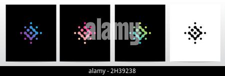 Anschlusspunkte Buchstaben drehen Logo Design U Stock Vektor