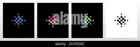 Anschlusspunkte Buchstaben drehen Logo Design H Stock Vektor