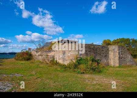 Fort Foster ist ein historisches Fort, das bis 1946 auf Gerrish Island in Kittery Point von Kittery, Maine ME, USA, aktiv ist. Stockfoto