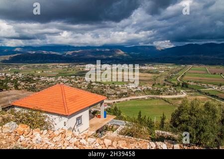 Landwirtschaftliche Felder in Südalbanien, Saranda, Vlora Bezirk Stockfoto