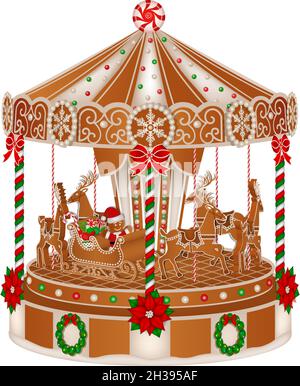 Isoliertes Lebkuchen-weihnachts-Riesenrad Stock Vektor