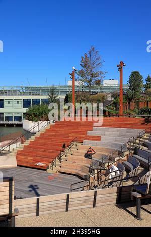 Das Amphitheater von Little Island am Pier 55.Manhattan.New York City.USA Stockfoto