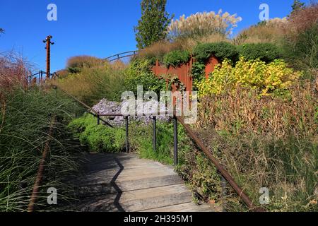 Landschaft von Little Island am Pier 55.Manhattan.New York City.USA Stockfoto