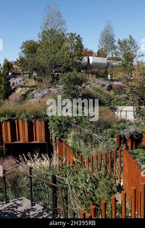 Landschaft von Little Island am Pier 55.Manhattan.New York City.USA Stockfoto