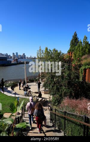 Landschaft von Little Island am Pier 55.Manhattan.New York City.USA Stockfoto