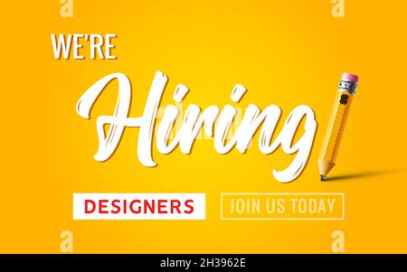 Poster zur Stellenanzeige von Grafikdesignern. Einstellung Job Grafik Designer wollte kreative Vektor Illustration Banner-Design Stock Vektor
