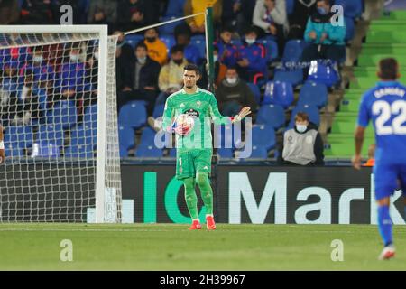 Getafe, Spanien. Oktober 2021. Matias Dituro (Celta) Fußball/Fußball: Spanisches 'La Liga Santander'-Spiel zwischen Getafe CF 0-3 RC Celta de Vigo im Coliseum Alfonso Perez in Getafe, Spanien. Quelle: Mutsu Kawamori/AFLO/Alamy Live News Stockfoto