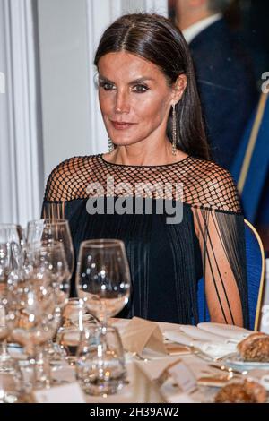 Madrid, Spanien. Oktober 2021. Die Königin Letizia wurde 38 bei der Ausgabe des Journalisten-Awards „Francisco Cerecedo“ im Mandarin Oriental Ritz Hotel gesehen. (Foto: Atilano Garcia/SOPA Images/Sipa USA) Quelle: SIPA USA/Alamy Live News Stockfoto