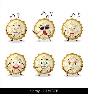 Ein Bild von Zitrone Meringue Pie Tänzer Cartoon-Figur genießen die Musik. Vektorgrafik Stock Vektor