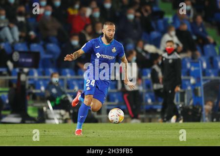 Getafe, Spanien. Oktober 2021. David Timor (Getafe) Fußball/Fußball: Spanisches 'La Liga Santander'-Spiel zwischen Getafe CF 0-3 RC Celta de Vigo im Coliseum Alfonso Perez in Getafe, Spanien. Quelle: Mutsu Kawamori/AFLO/Alamy Live News Stockfoto