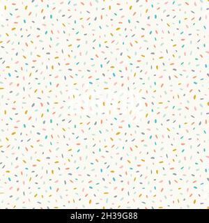 Abstraktes Hintergrundmuster. Niedliche Vektor nahtlose Wiederholung von handgezeichneten Mosaikformen in trendigen Farben. Lustige kleine Terrazzo-Illustration. Stock Vektor