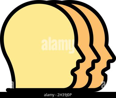 Symbol für drei Gesichter. Kontur drei Flächen Vektor Symbol Farbe flach isoliert Stock Vektor