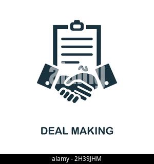 Symbol „Deal Making“. Monochromes einfaches Element aus der Leadership Kollektion. Kreatives Geschäftsabschlusses-Symbol für Webdesign, Vorlagen, Infografiken und mehr Stock Vektor