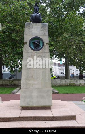 Orde Wingate Memorial in Whitehall Gardens am nördlichen Ufer der Themse in London. Wingate war der Anführer der Chindits, einer verbündeten Truppe Stockfoto