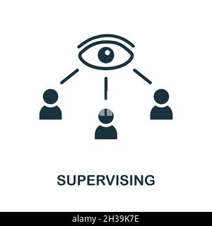 Überwachungssymbol. Monochromes einfaches Element aus der Leadership Kollektion. Creative Supervising Symbol für Web-Design, Vorlagen, Infografiken und vieles mehr Stock Vektor