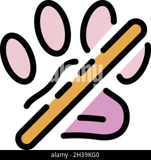 Symbol „Keine Haustiere“. Kontur keine Haustiere Vektor Symbol Farbe flach isoliert Stock Vektor