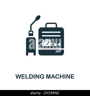 Symbol für Schweißgerät. Monochromes Schild aus der Maschinensammlung. Creative Welding Machine Icon Illustration für Webdesign, Infografiken und mehr Stock Vektor