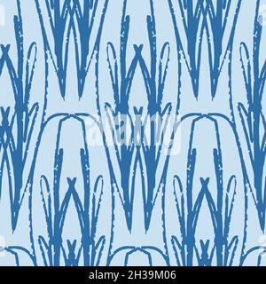 Nahtloses Muster abstraktes blaues Muster mit organischer Form, abstrakte Vektorgrafik Stock Vektor