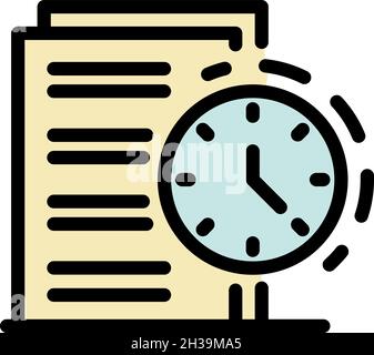 Symbol für Vollzeit-Grafik. Umriss Vollzeit Grafik Vektor Symbol Farbe flach isoliert Stock Vektor