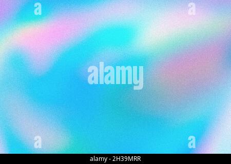 Abstrakter, holographischer Hintergrund mit unscharfem körnigem Verlauf in Pastelltönen Stockfoto