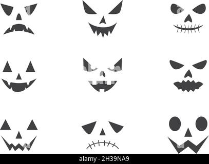 Set von Devil Face Charakter Happy halloween Tag Stock Vektor