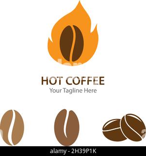 Set von Kaffeebohnen Logo Vorlage Vektor-Symbol-Design Stock Vektor